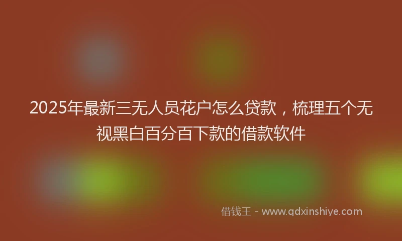 2025年最新三无人员花户怎么贷款，梳理五个无视黑白百分百下款的借款软件