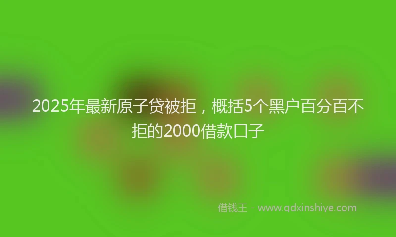 2025年最新原子贷被拒，概括5个黑户百分百不拒的2000借款口子