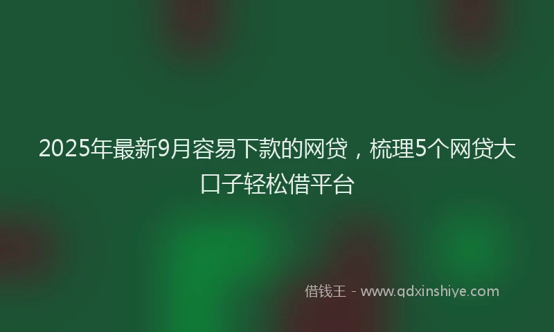 2025年最新9月容易下款的网贷，梳理5个网贷大口子轻松借平台