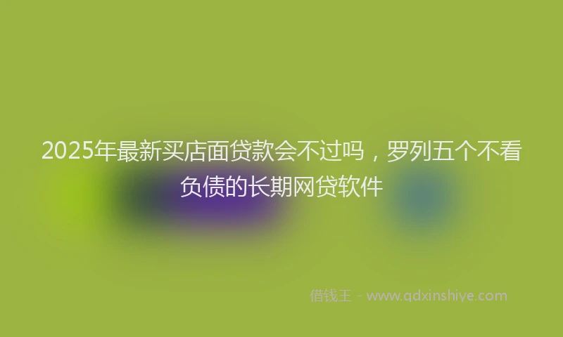 2025年最新买店面贷款会不过吗，罗列五个不看负债的长期网贷软件