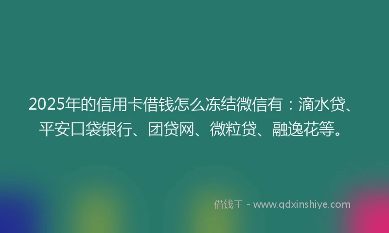 2025年的信用卡借钱怎么冻结微信有：滴水贷、平安口袋银行、团贷网、微粒贷、融逸花等。