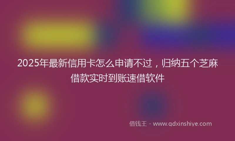 2025年最新信用卡怎么申请不过，归纳五个芝麻借款实时到账速借软件