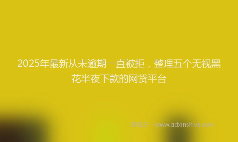 2025年最新从未逾期一直被拒，整理五个无视黑花半夜下款的网贷平台