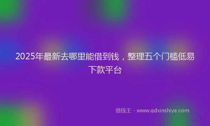 2025年最新去哪里能借到钱，整理五个门槛低易下款平台