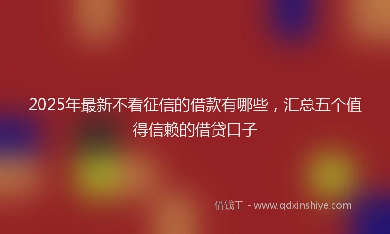 2025年最新不看征信的借款有哪些，汇总五个值得信赖的借贷口子