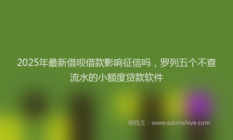 2025年最新借呗借款影响征信吗，罗列五个不查流水的小额度贷款软件