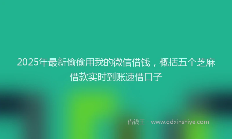 2025年最新偷偷用我的微信借钱，概括五个芝麻借款实时到账速借口子