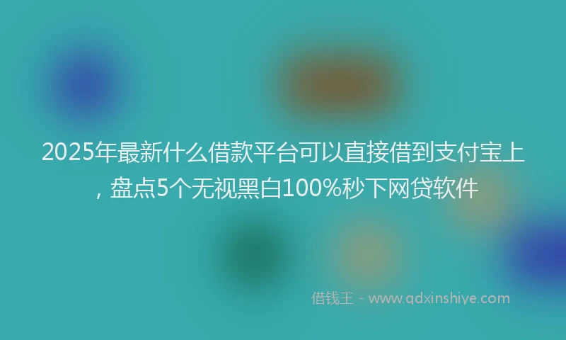2025年最新什么借款平台可以直接借到支付宝上，盘点5个无视黑白100%秒下网贷软件