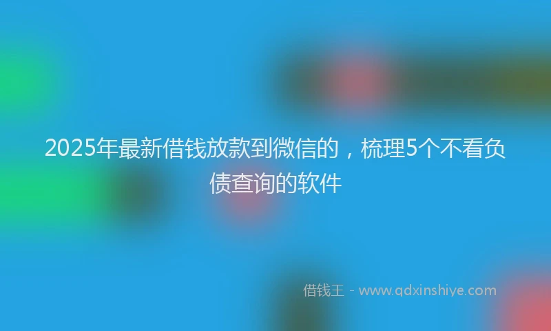 2025年最新借钱放款到微信的，梳理5个不看负债查询的软件