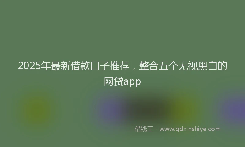 2025年最新借款口子推荐，整合五个无视黑白的网贷app