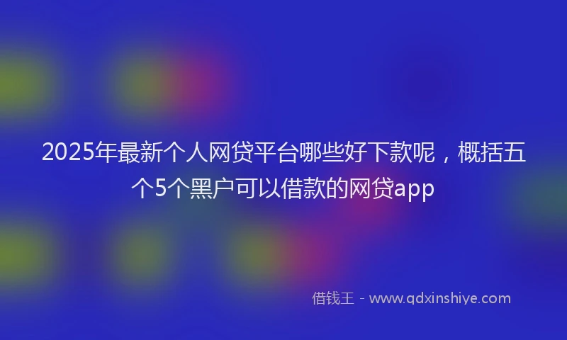 2025年最新个人网贷平台哪些好下款呢，概括五个5个黑户可以借款的网贷app