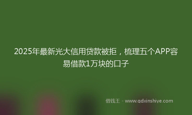 2025年最新光大信用贷款被拒，梳理五个APP容易借款1万块的口子