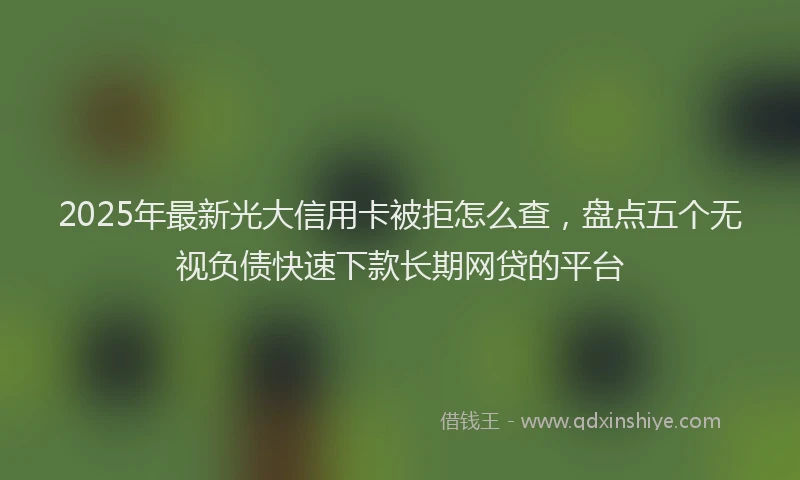 2025年最新光大信用卡被拒怎么查，盘点五个无视负债快速下款长期网贷的平台