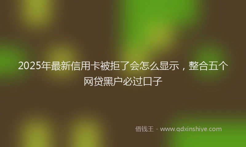 2025年最新信用卡被拒了会怎么显示，整合五个网贷黑户必过口子