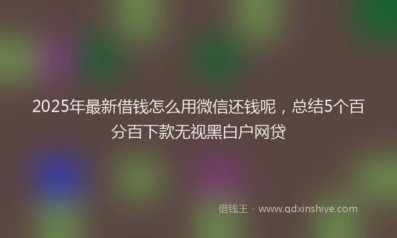 2025年最新借钱怎么用微信还钱呢，总结5个百分百下款无视黑白户网贷