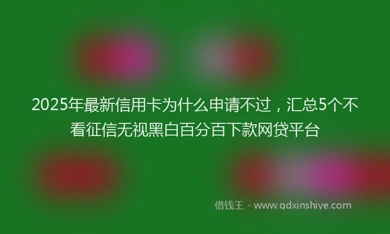 2025年最新信用卡为什么申请不过，汇总5个不看征信无视黑白百分百下款网贷平台