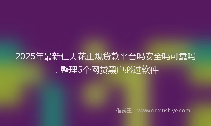 2025年最新仁天花正规贷款平台吗安全吗可靠吗，整理5个网贷黑户必过软件
