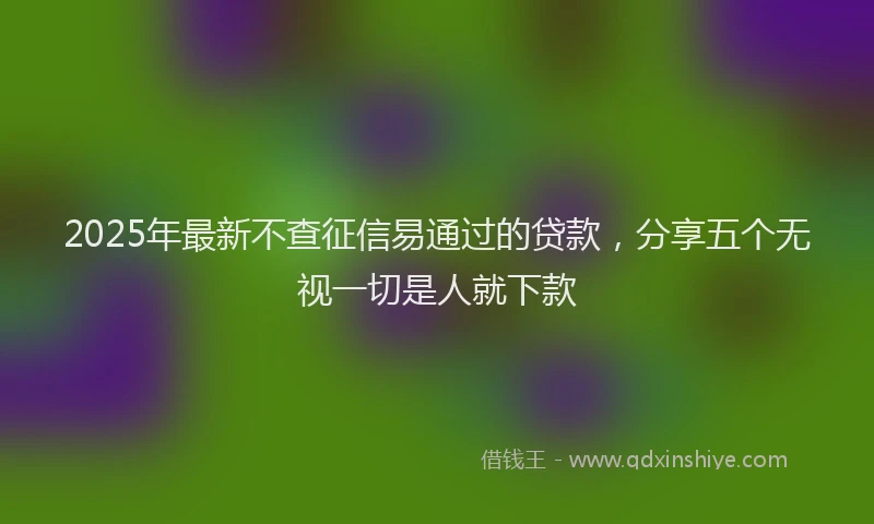 2025年最新不查征信易通过的贷款，分享五个无视一切是人就下款