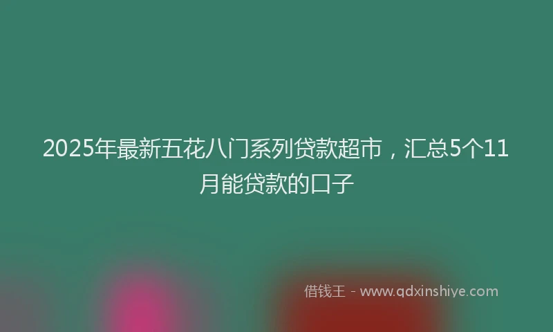 2025年最新五花八门系列贷款超市，汇总5个11月能贷款的口子