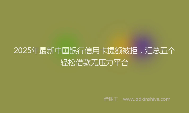 2025年最新中国银行信用卡提额被拒，汇总五个轻松借款无压力平台