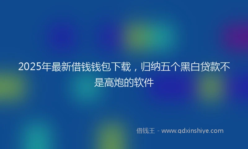 2025年最新借钱钱包下载，归纳五个黑白贷款不是高炮的软件