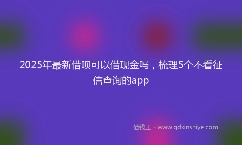 2025年最新借呗可以借现金吗，梳理5个不看征信查询的app