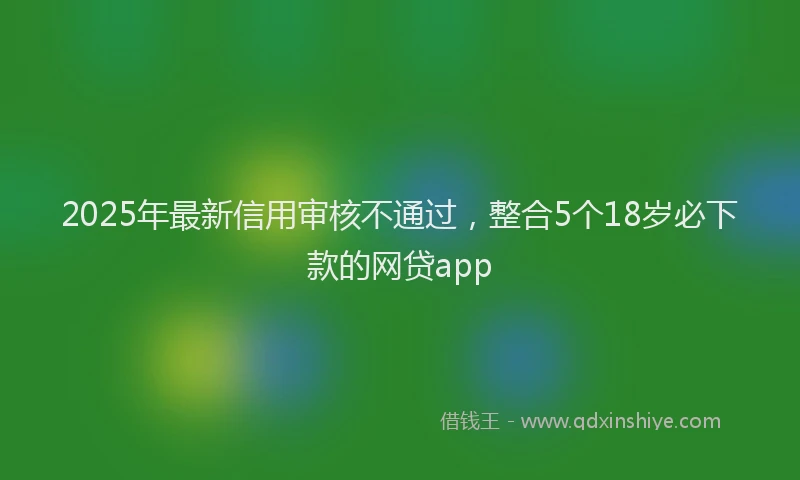 2025年最新信用审核不通过，整合5个18岁必下款的网贷app