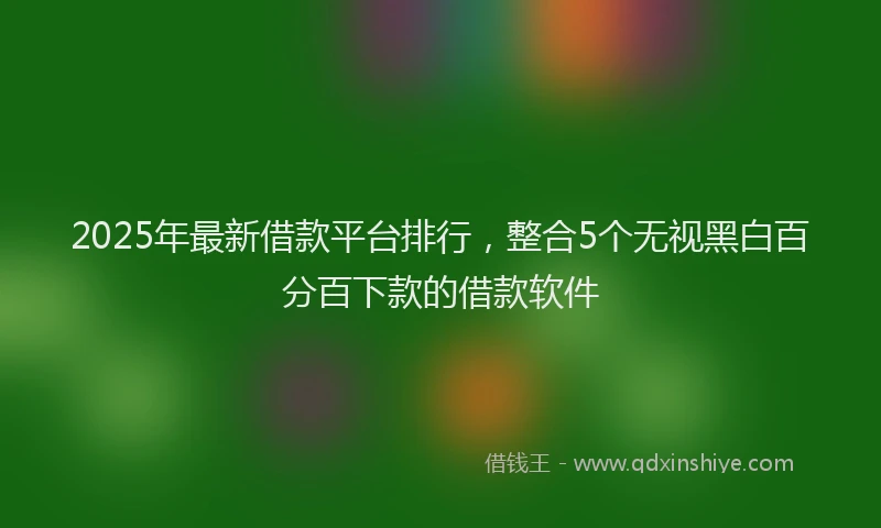 2025年最新借款平台排行，整合5个无视黑白百分百下款的借款软件