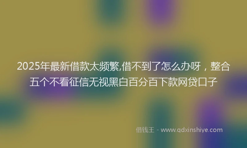 2025年最新借款太频繁,借不到了怎么办呀，整合五个不看征信无视黑白百分百下款网贷口子