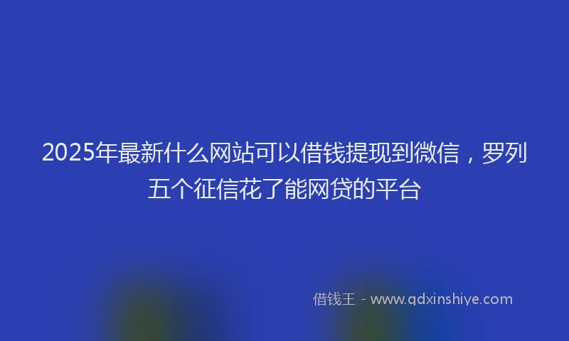 2025年最新什么网站可以借钱提现到微信，罗列五个征信花了能网贷的平台