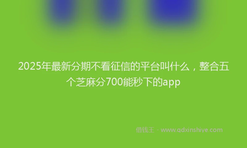 2025年最新分期不看征信的平台叫什么，整合五个芝麻分700能秒下的app