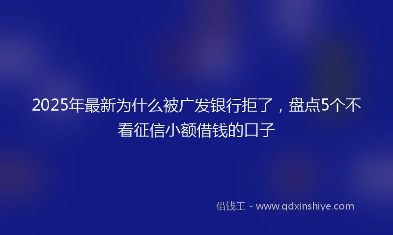 2025年最新为什么被广发银行拒了，盘点5个不看征信小额借钱的口子