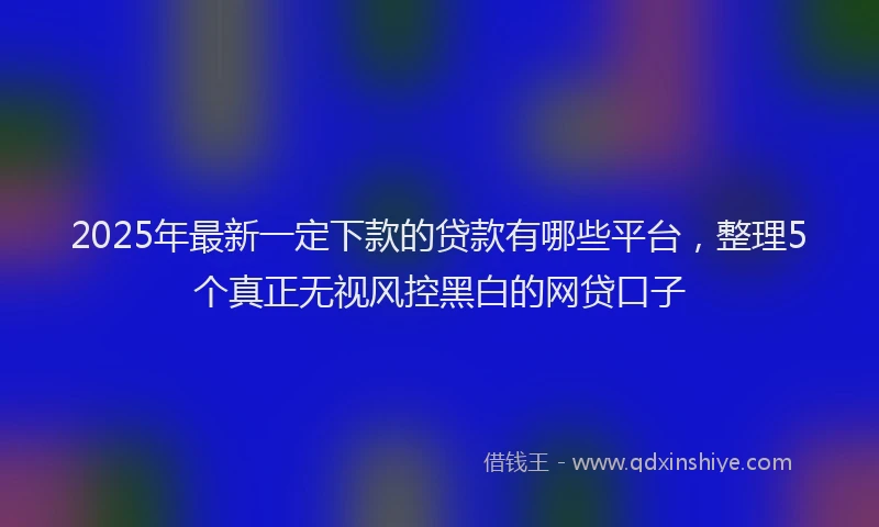 2025年最新一定下款的贷款有哪些平台，整理5个真正无视风控黑白的网贷口子