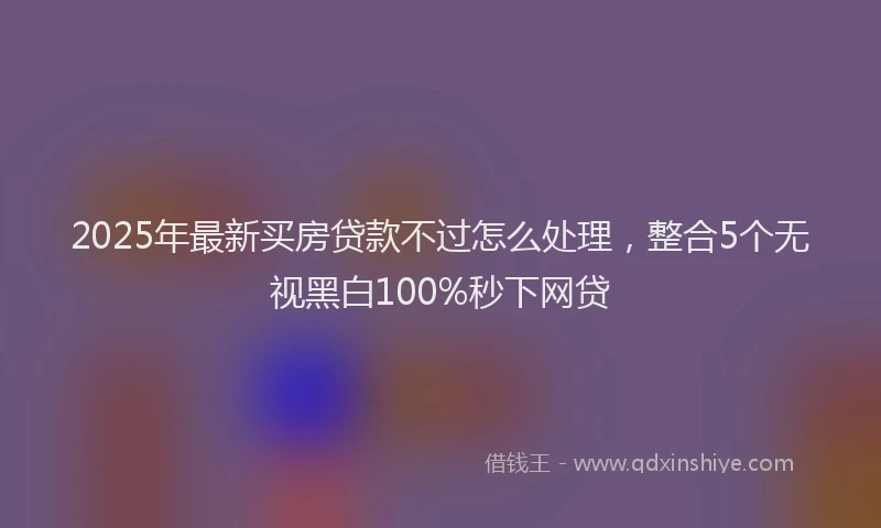 2025年最新买房贷款不过怎么处理，整合5个无视黑白100%秒下网贷
