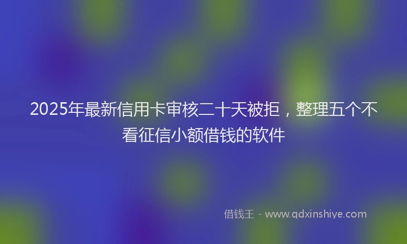2025年最新信用卡审核二十天被拒，整理五个不看征信小额借钱的软件