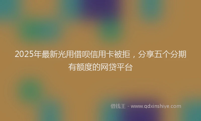 2025年最新光用借呗信用卡被拒，分享五个分期有额度的网贷平台
