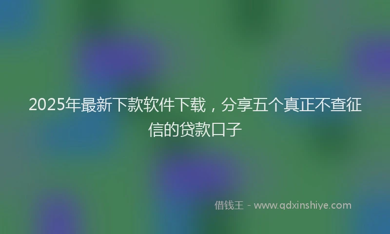 2025年最新下款软件下载，分享五个真正不查征信的贷款口子