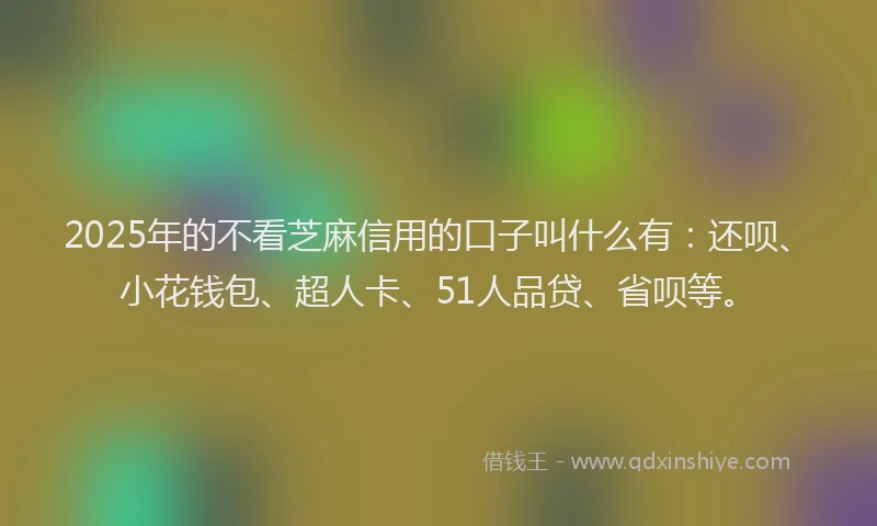2025年的不看芝麻信用的口子叫什么有：还呗、小花钱包、超人卡、51人品贷、省呗等。