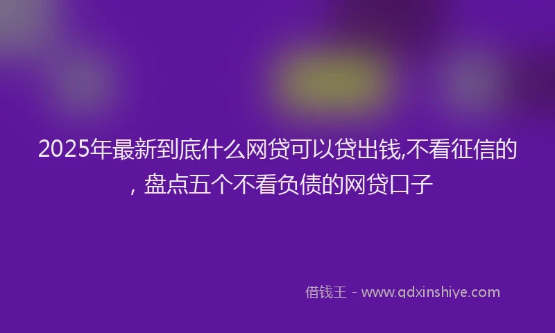 2025年最新到底什么网贷可以贷出钱,不看征信的，盘点五个不看负债的网贷口子