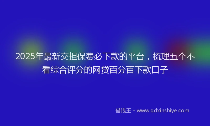 2025年最新交担保费必下款的平台，梳理五个不看综合评分的网贷百分百下款口子