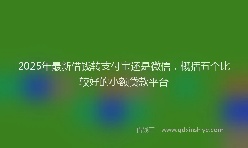 2025年最新借钱转支付宝还是微信，概括五个比较好的小额贷款平台