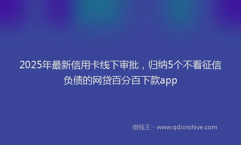 2025年最新信用卡线下审批，归纳5个不看征信负债的网贷百分百下款app