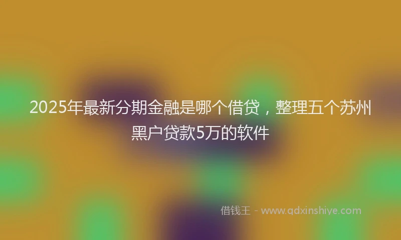 2025年最新分期金融是哪个借贷，整理五个苏州黑户贷款5万的软件