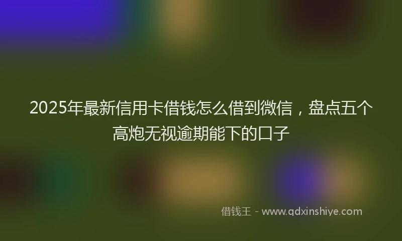 2025年最新信用卡借钱怎么借到微信，盘点五个高炮无视逾期能下的口子