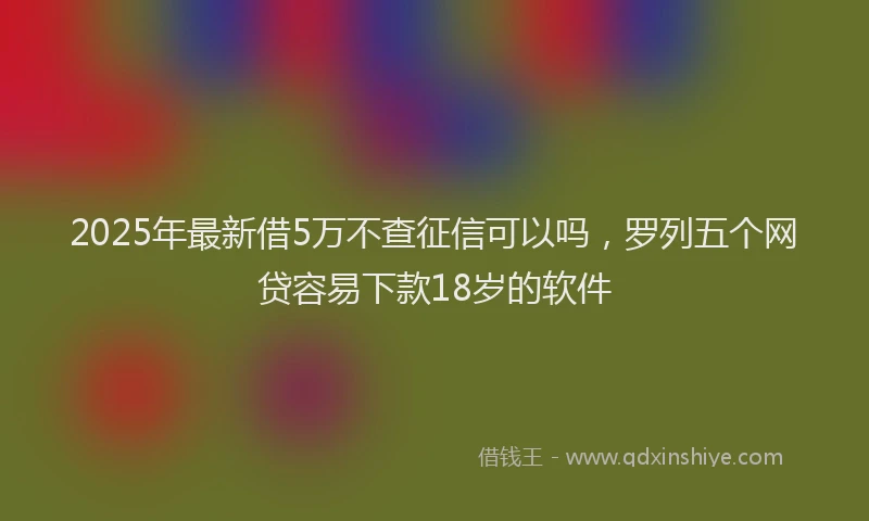 2025年最新借5万不查征信可以吗，罗列五个网贷容易下款18岁的软件