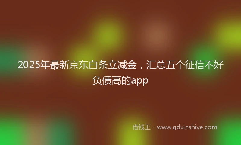 2025年最新京东白条立减金，汇总五个征信不好负债高的app