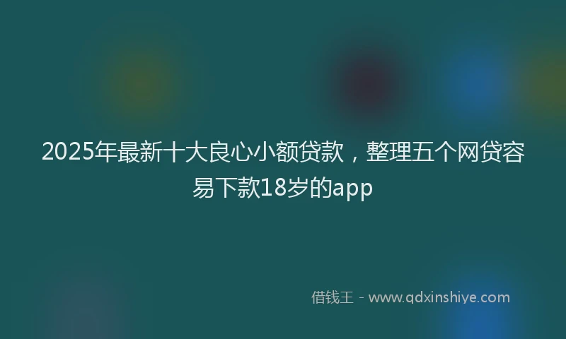 2025年最新十大良心小额贷款，整理五个网贷容易下款18岁的app