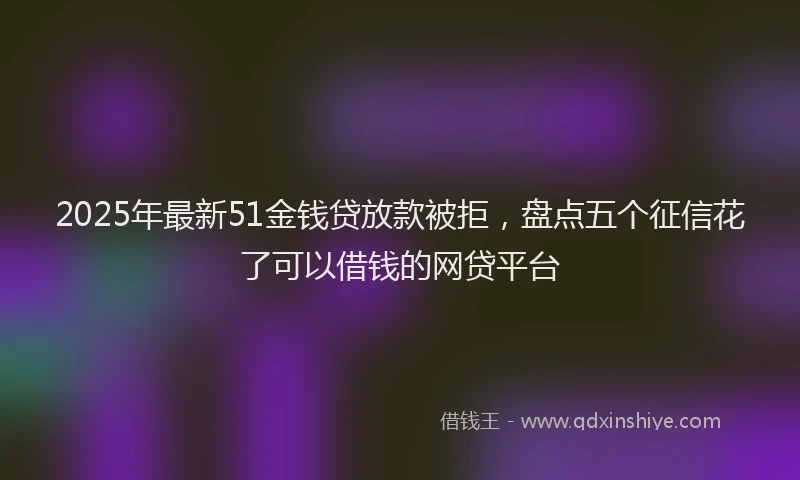 2025年最新51金钱贷放款被拒，盘点五个征信花了可以借钱的网贷平台