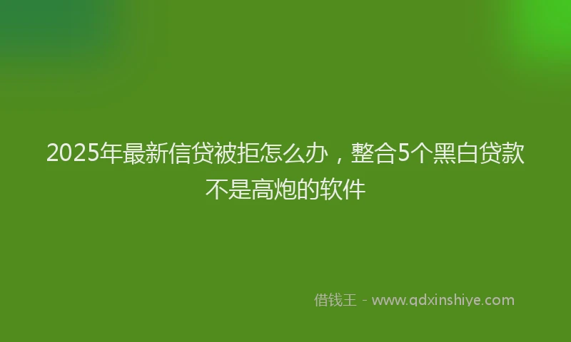 2025年最新信贷被拒怎么办，整合5个黑白贷款不是高炮的软件