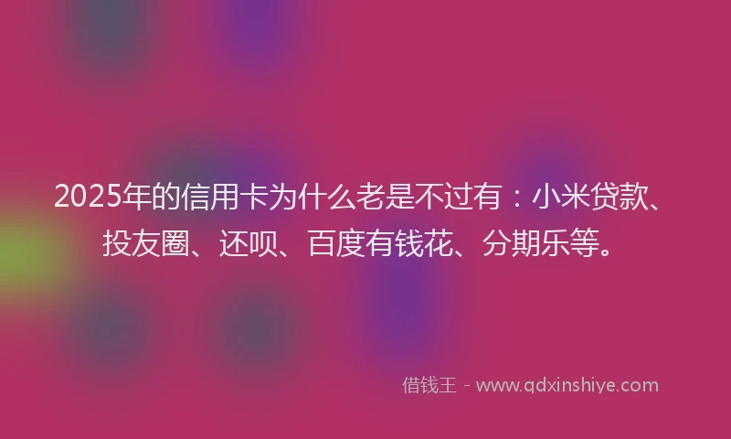 2025年的信用卡为什么老是不过有：小米贷款、投友圈、还呗、百度有钱花、分期乐等。